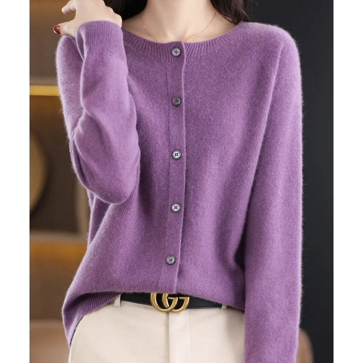 Mia | Women's Merino Button-Front Knit Cardigan Sweater