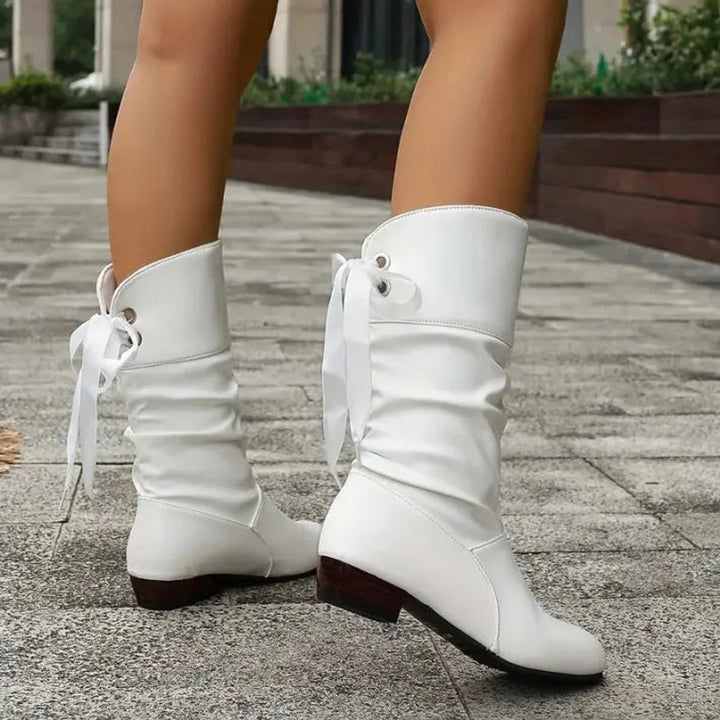 Olivia | Women's Mid-Calf Lace-Up Block Heel Ankle Boots