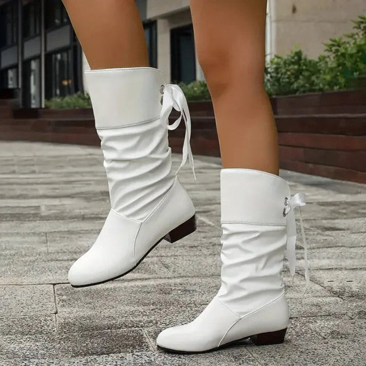 Olivia | Women's Mid-Calf Lace-Up Block Heel Ankle Boots