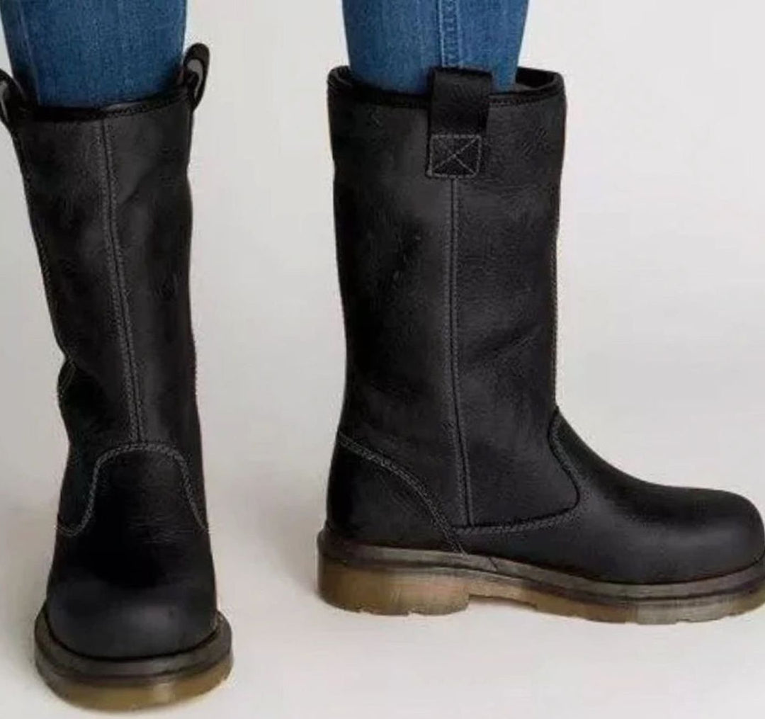 Penelope | Women's Mid-Calf Pull-On Lined Leather Boots