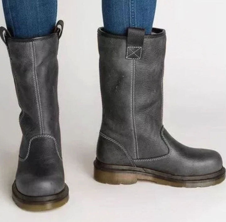 Penelope | Women's Mid-Calf Pull-On Lined Leather Boots