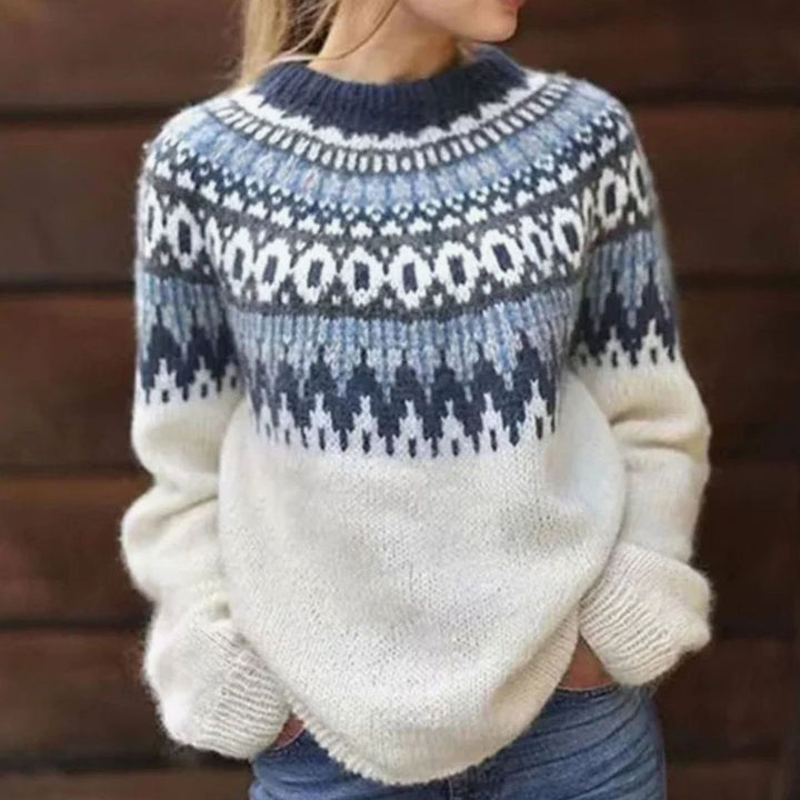 Mia | Women's Nordic Fair Isle Knit Cosy Womens Jumper Pullover Sweater