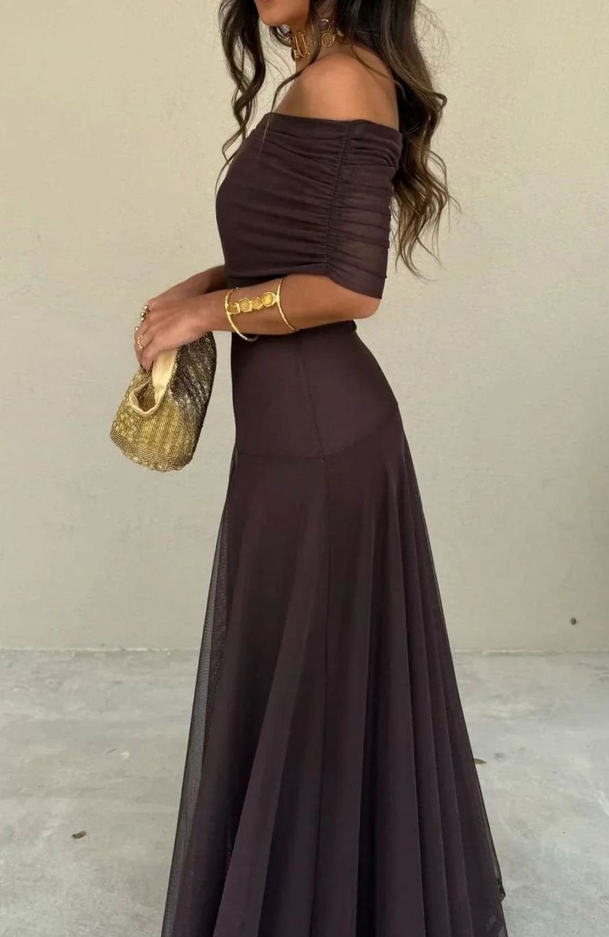 Lily | Women's One-Shoulder Pleated Flowy Maxi Dress