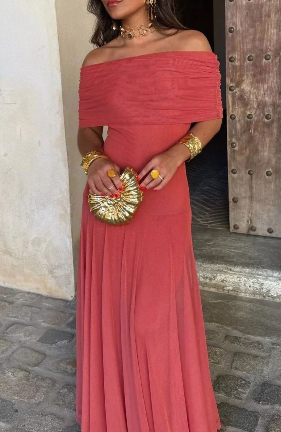 Lily | Women's One-Shoulder Pleated Flowy Maxi Dress