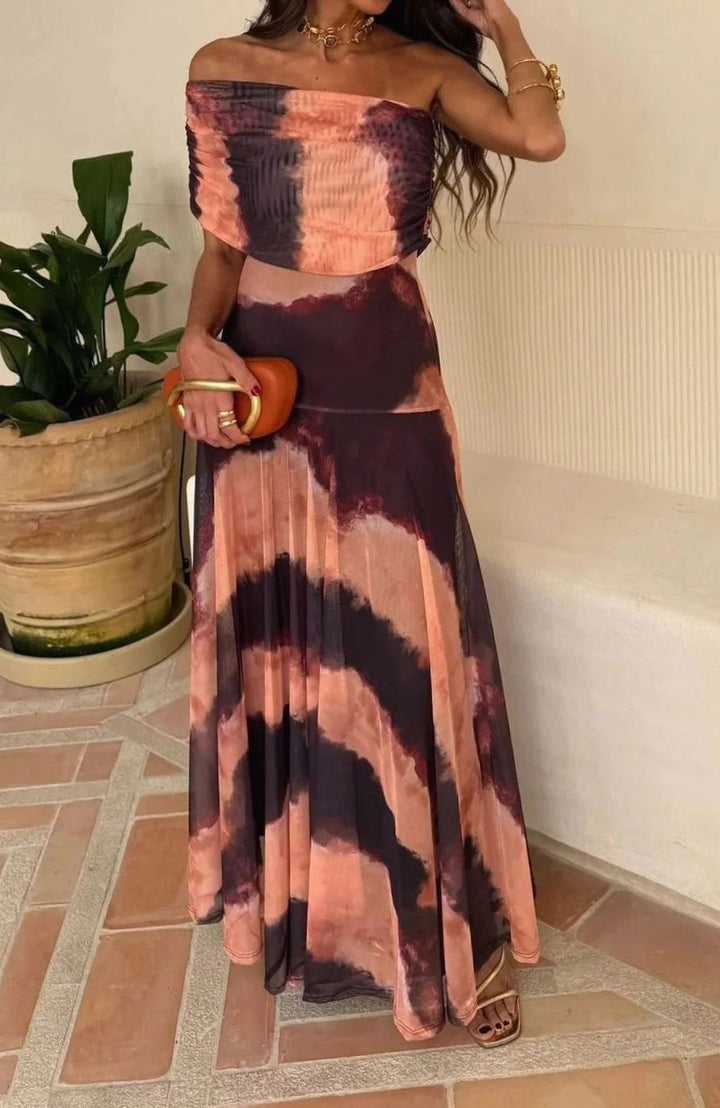 Lily | Women's One-Shoulder Pleated Flowy Maxi Dress