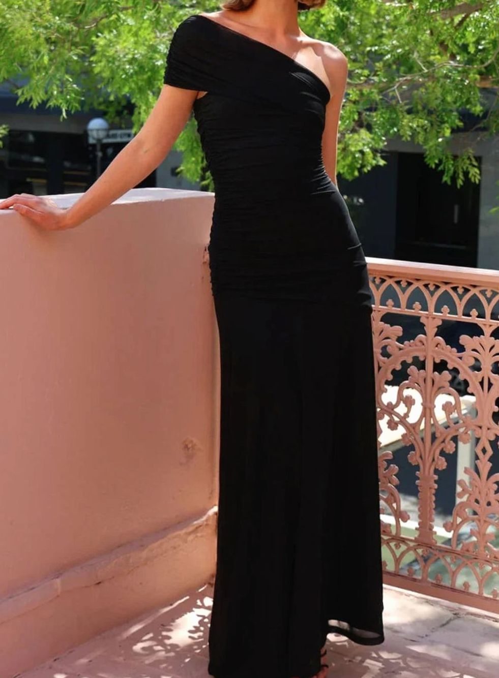 Evelyn | Women's One-Shoulder Ruched Formal Maxi Wedding Guest Dress