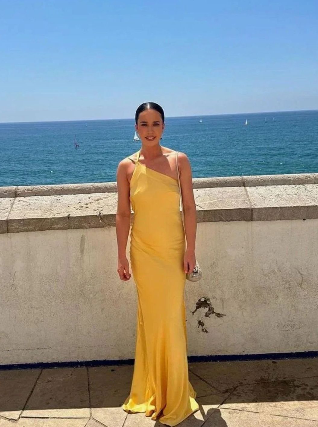 Evelyn | Women's Open Back Satin Maxi Dress Thin Strap Evening Gown