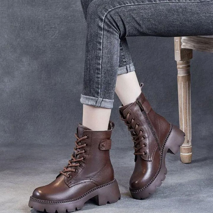 Penelope | Women's Orthopedic Lace-Up Platform Ankle Boots