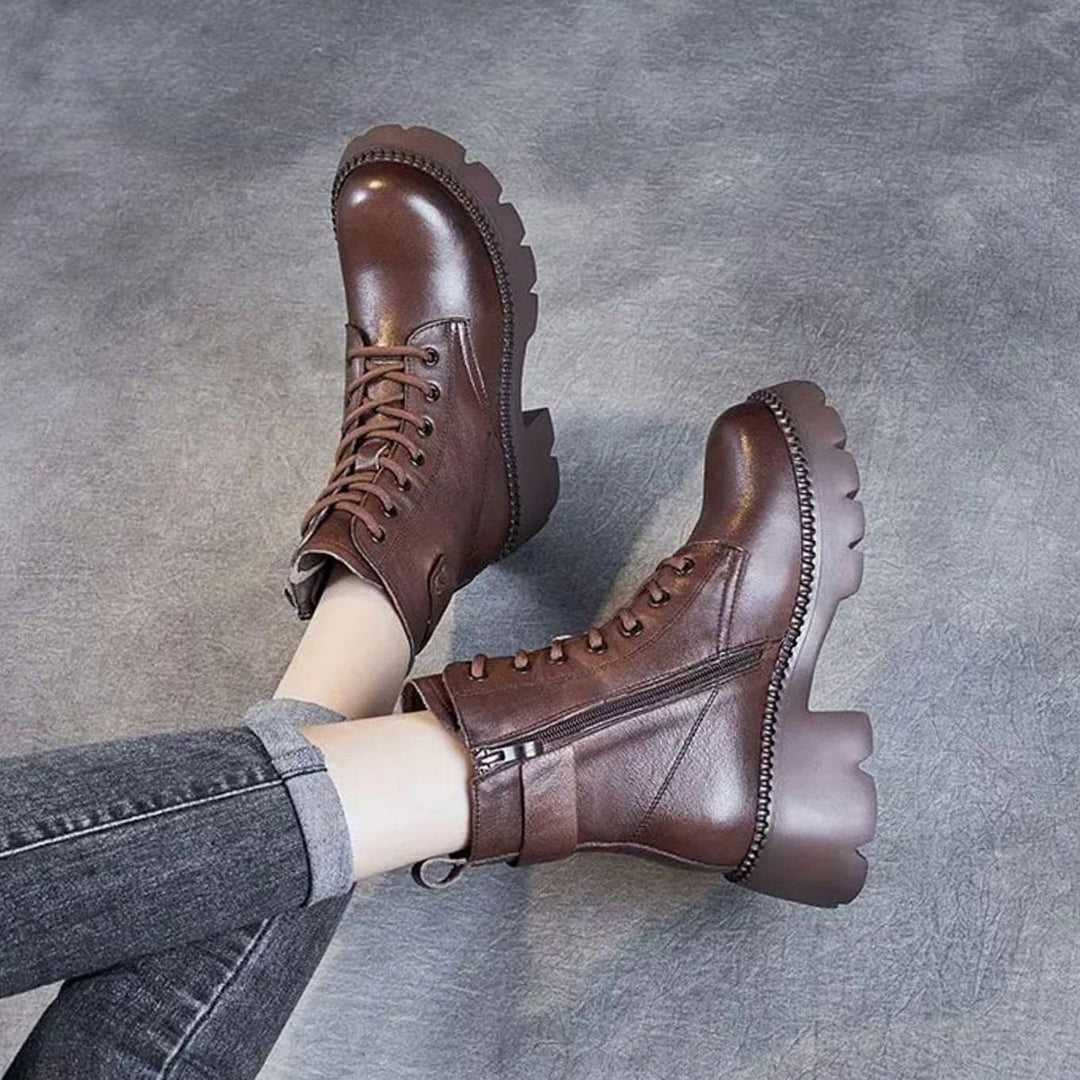 Penelope | Women's Orthopedic Lace-Up Platform Ankle Boots
