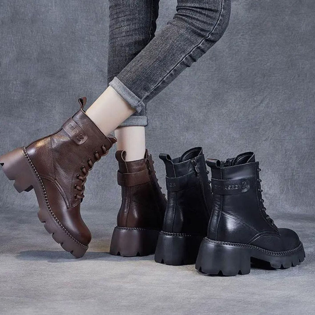 Penelope | Women's Orthopedic Lace-Up Platform Ankle Boots