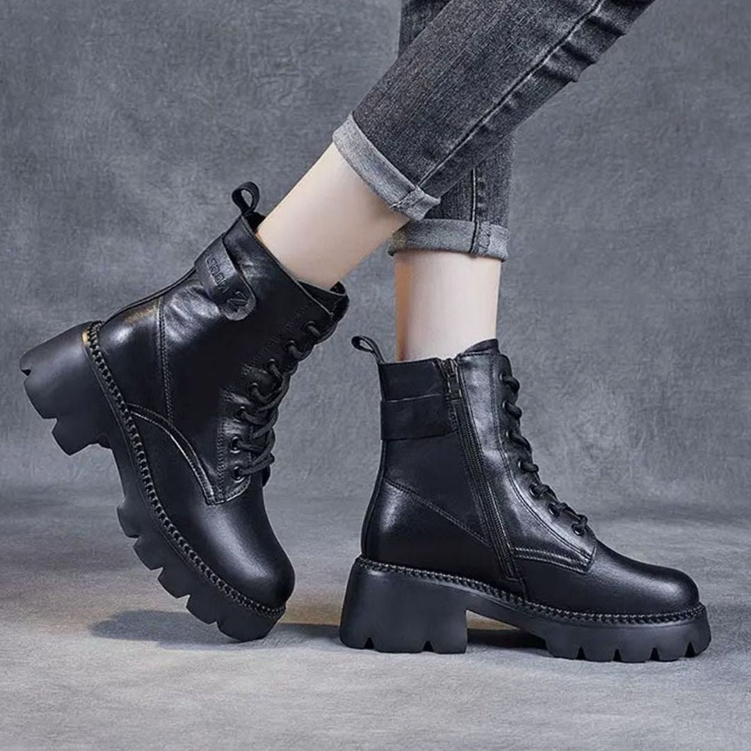 Penelope | Women's Orthopedic Lace-Up Platform Ankle Boots