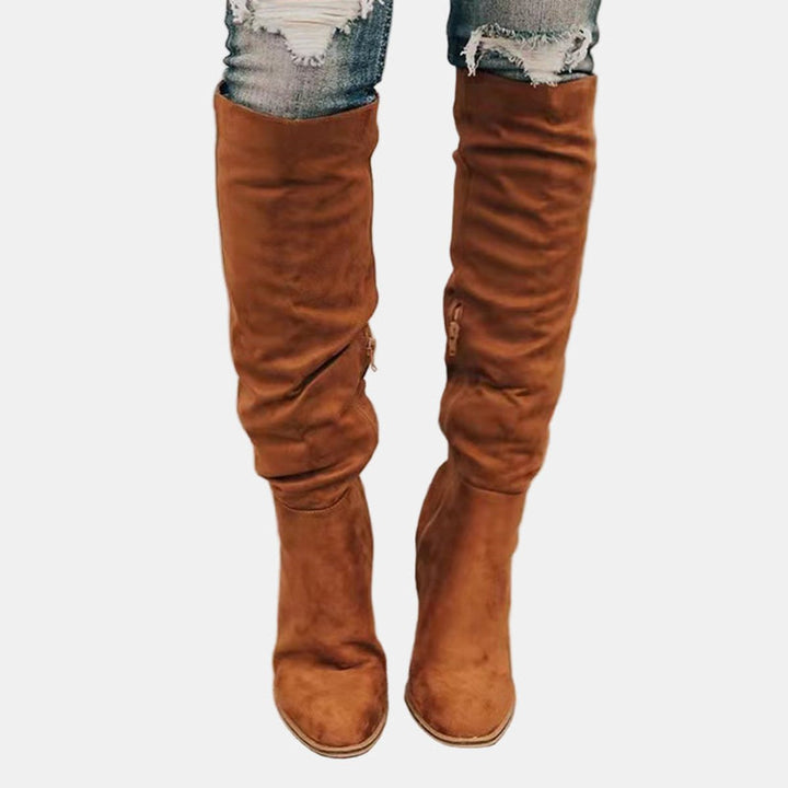 Evelyn | Women's Over-the-Knee Block Heel Suede Ankle Boots