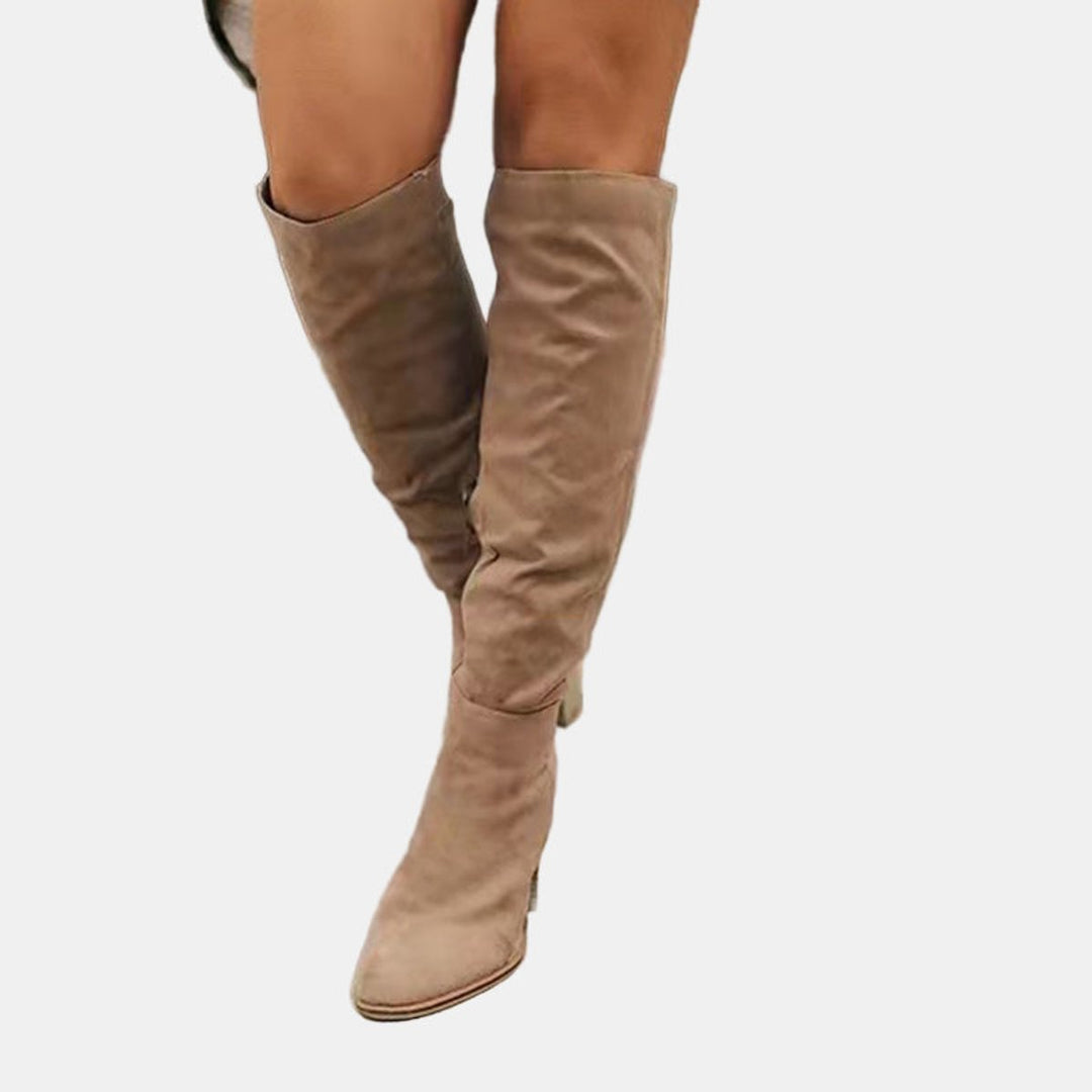 Evelyn | Women's Over-the-Knee Block Heel Suede Ankle Boots