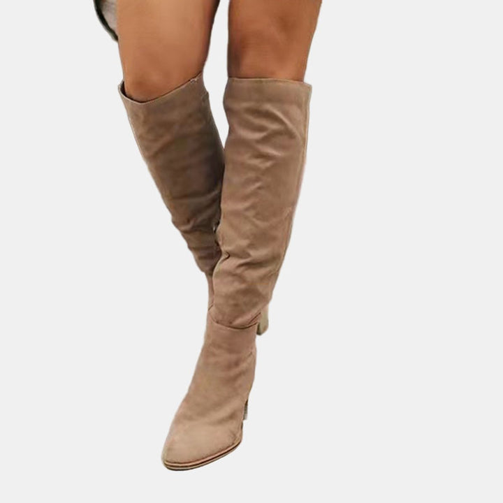 Evelyn | Women's Over-the-Knee Block Heel Suede Ankle Boots