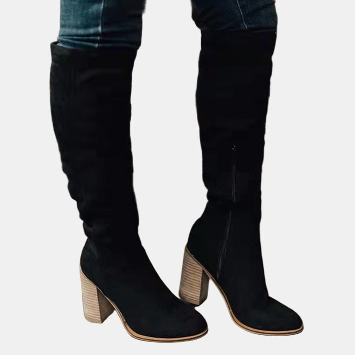 Evelyn | Women's Over-the-Knee Block Heel Suede Ankle Boots