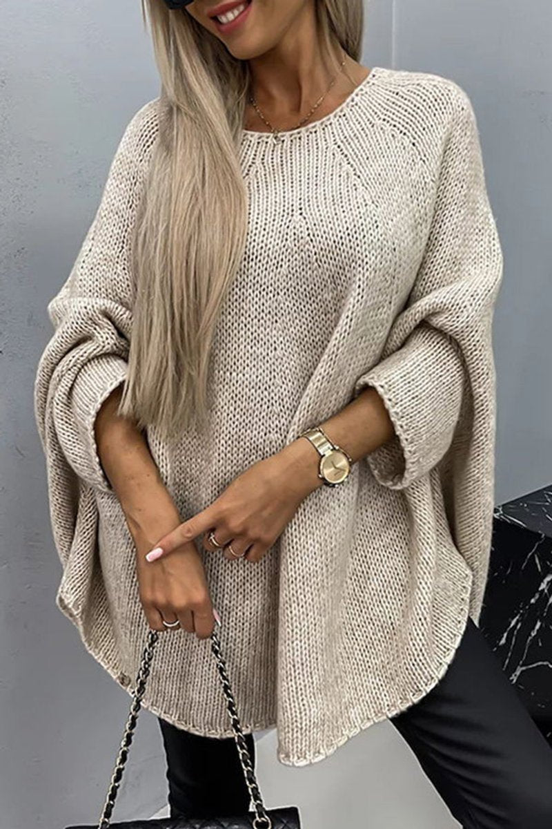 Charlotte | Women's Oversized Batwing Sleeve Knit Sweater Pullover
