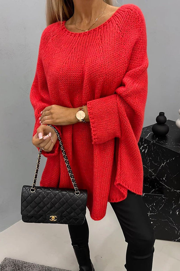 Charlotte | Women's Oversized Batwing Sleeve Knit Sweater Pullover