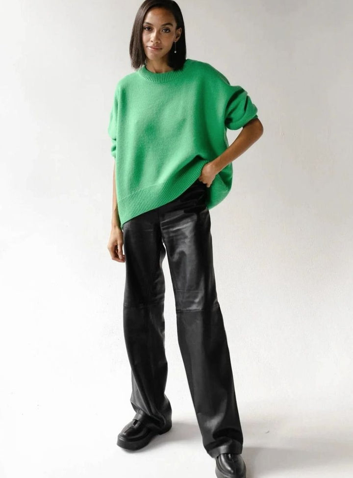 Riley | Women's Oversized Crew-Neck Long-Sleeve Light Knit Sweater