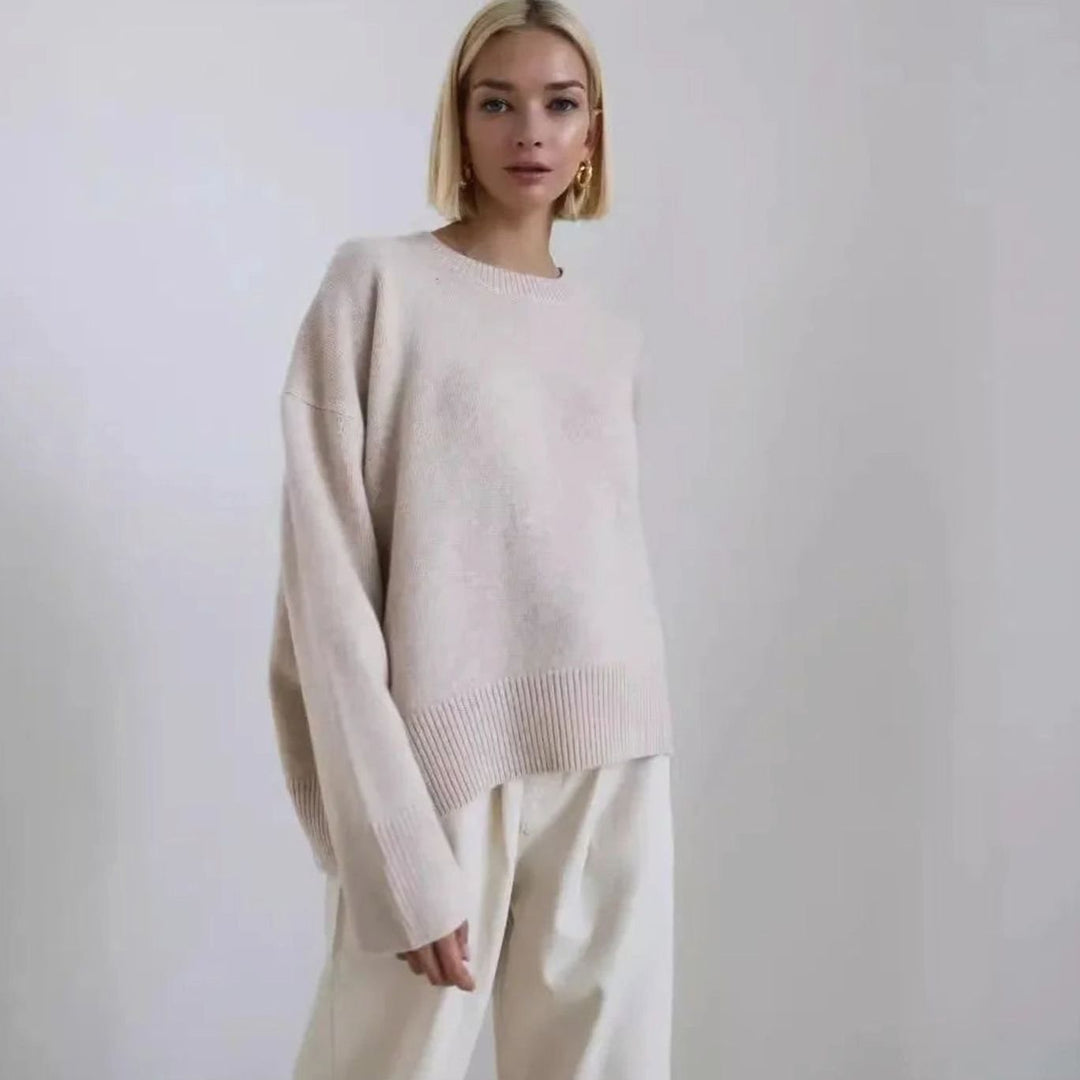 Riley | Women's Oversized Crew-Neck Long-Sleeve Light Knit Sweater