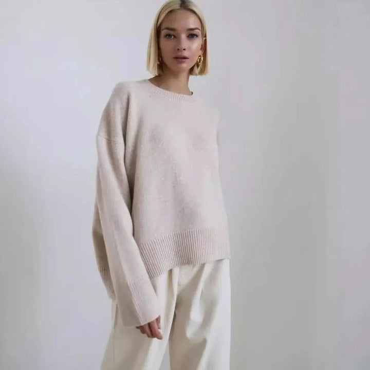 Riley | Women's Oversized Crew-Neck Long-Sleeve Light Knit Sweater