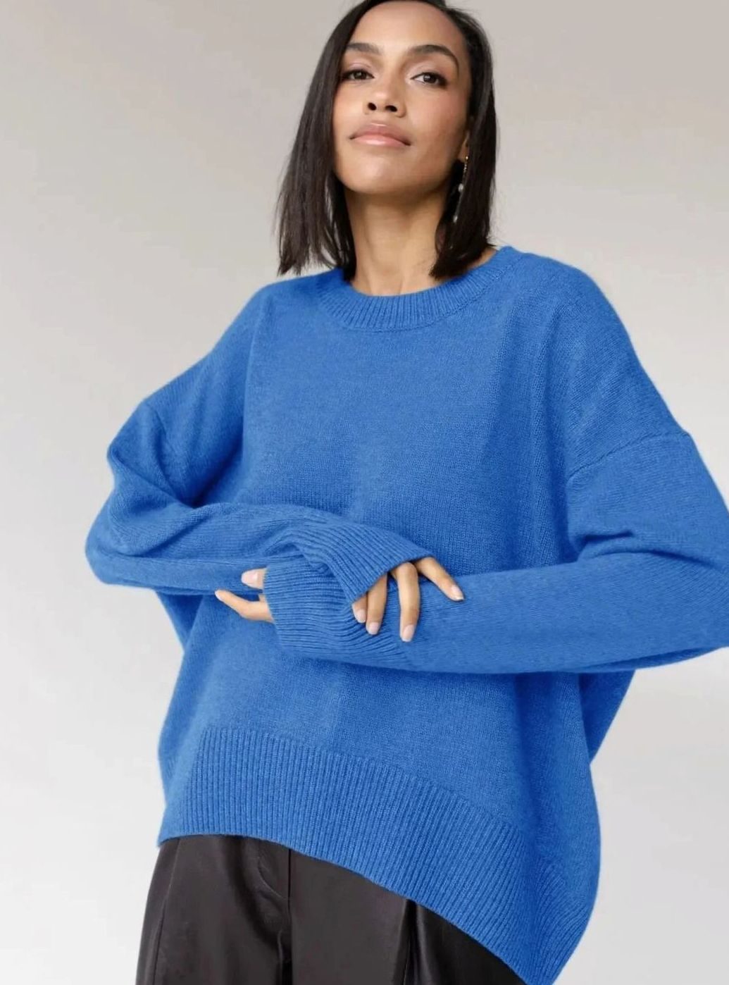 Riley | Women's Oversized Crew-Neck Long-Sleeve Light Knit Sweater
