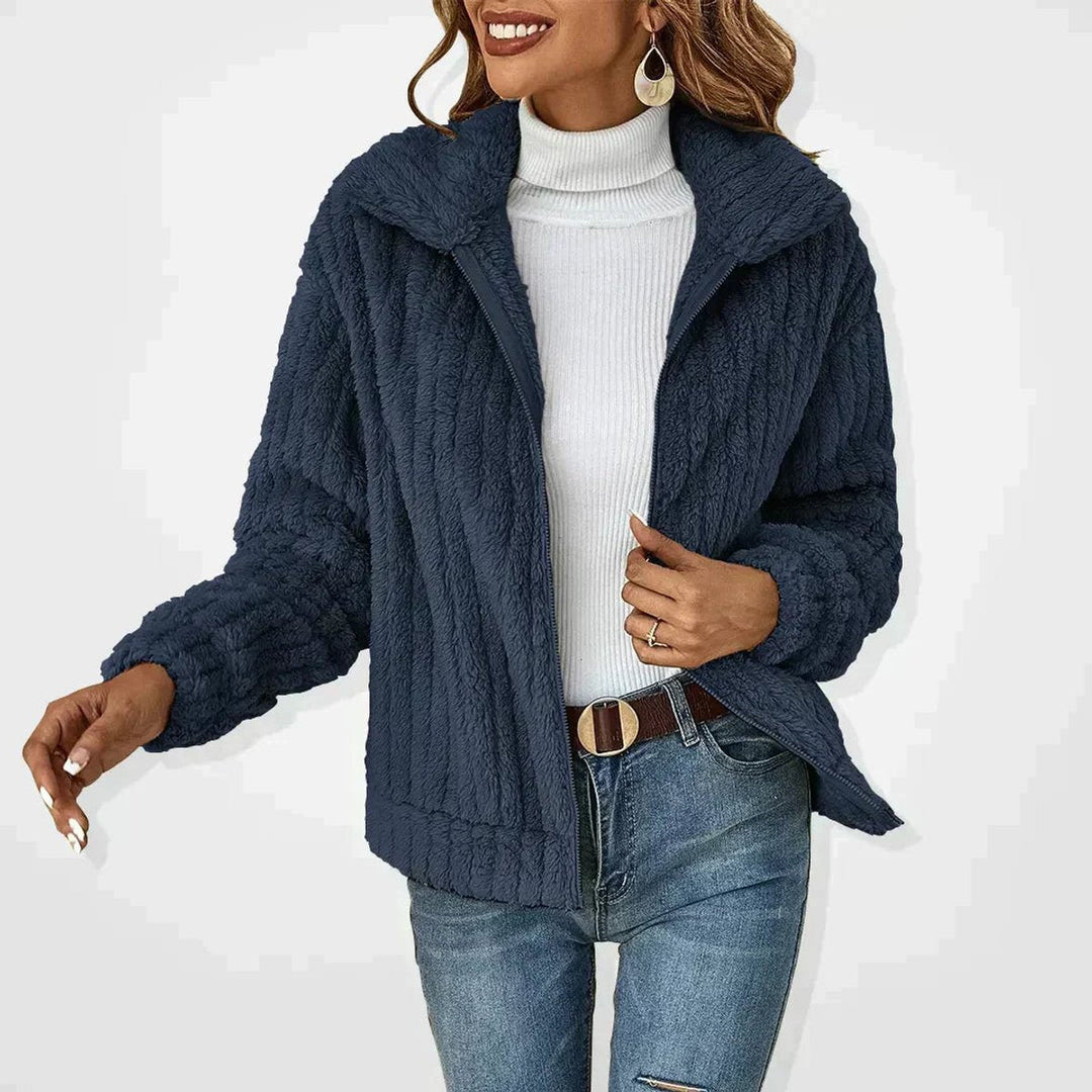 Olivia | Women's Oversized Fluffy Zip-Up Sherpa Cardigan Jacket