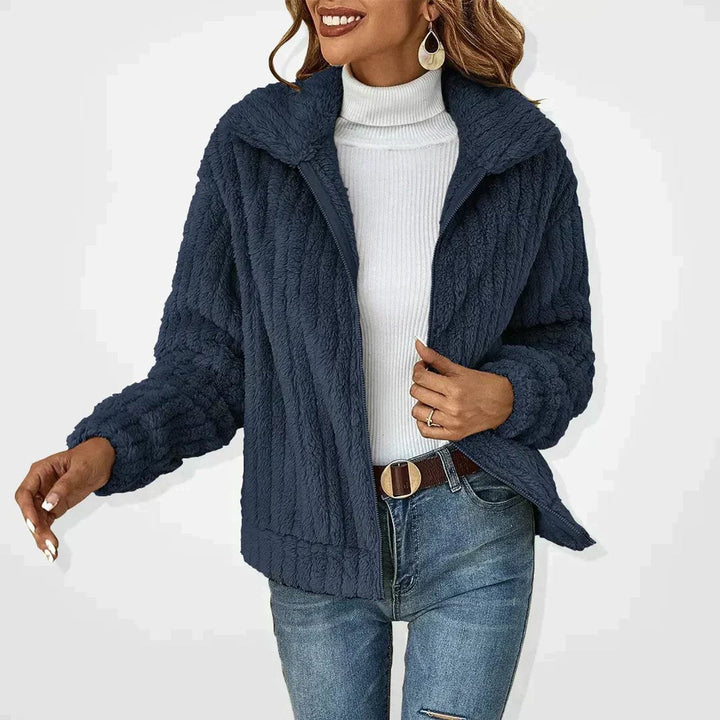 Olivia | Women's Oversized Fluffy Zip-Up Sherpa Cardigan Jacket