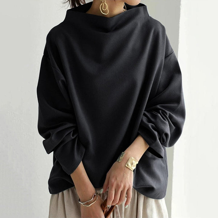 Camila | Women's Oversized Mock-Neck Relaxed Knit Sweater Top