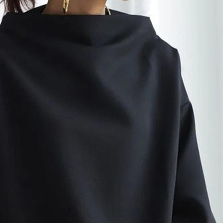 Camila | Women's Oversized Mock-Neck Relaxed Knit Sweater Top