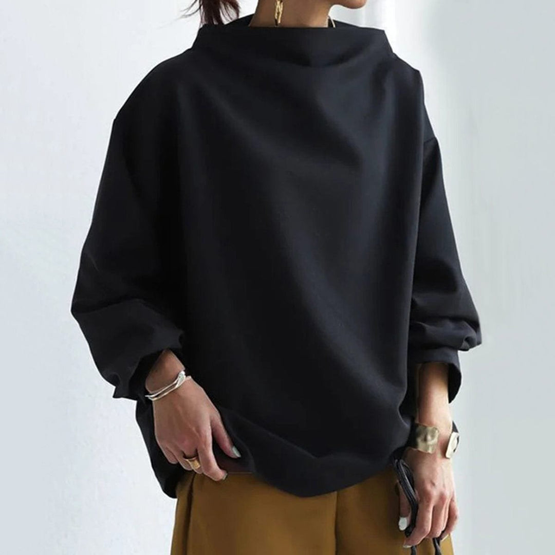 Camila | Women's Oversized Mock-Neck Relaxed Knit Sweater Top