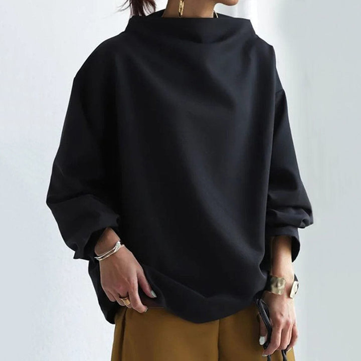 Camila | Women's Oversized Mock-Neck Relaxed Knit Sweater Top