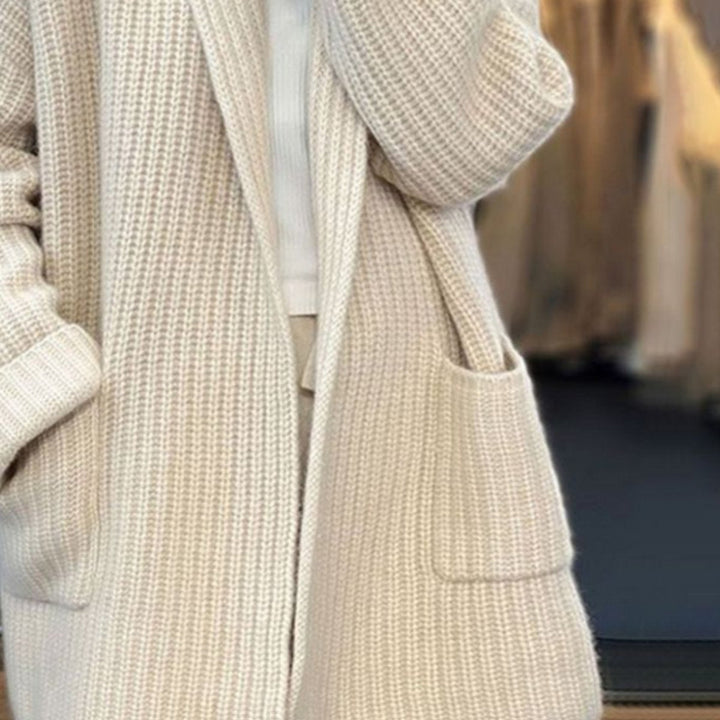 Hannah | Women's Oversized Open-Front Knit Cardigan Scarf Collar