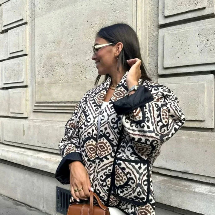 Penelope | Women's Oversized Quilted Wide-Sleeve Patterned Jacket