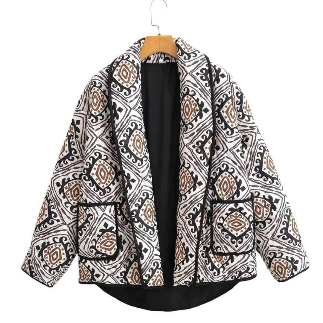 Penelope | Women's Oversized Quilted Wide-Sleeve Patterned Jacket