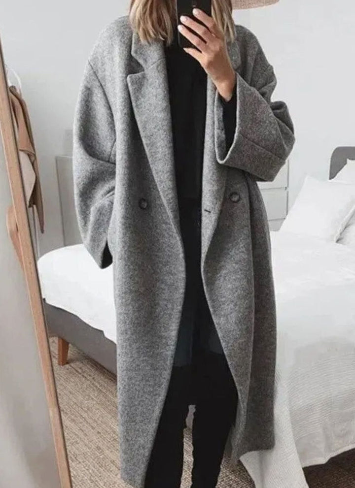 Lily | Women's Oversized Relaxed-Fit Double-Breasted Long Coat