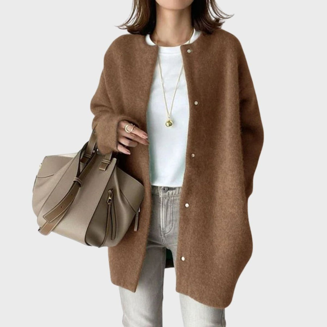 Hazel | Women's Oversized Snap-Button Knit Cardigan