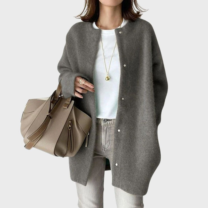 Hazel | Women's Oversized Snap-Button Knit Cardigan