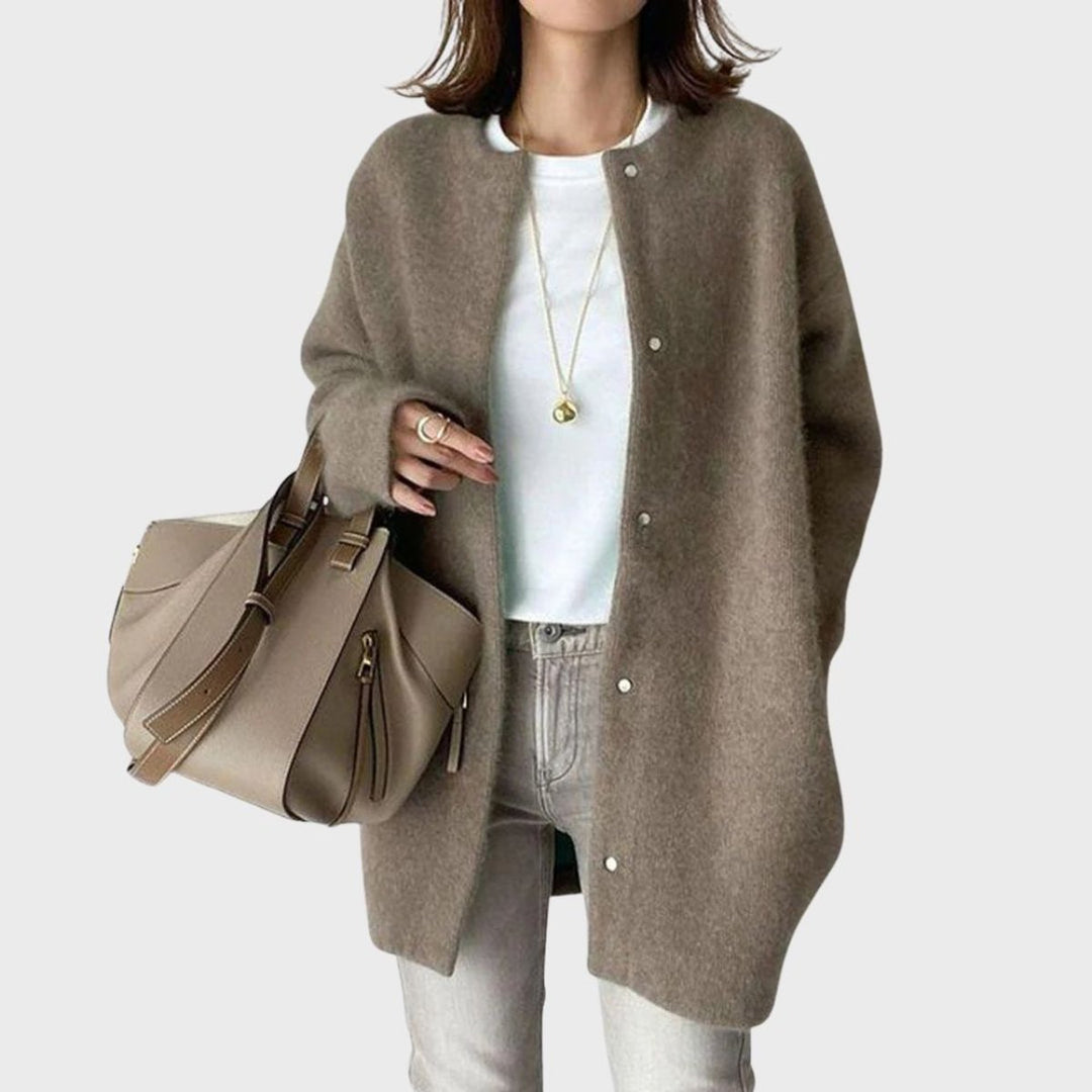 Hazel | Women's Oversized Snap-Button Knit Cardigan