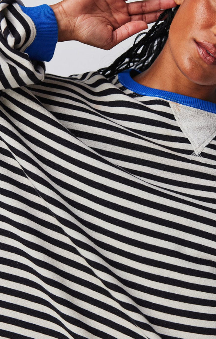 Ava | Women's Oversized Striped Crewneck Jumper Casual Pullover Sweater