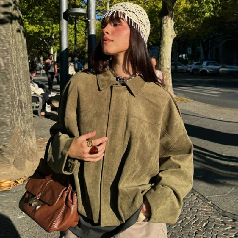 Madison | Women's Cropped Zip Up Bomber Jacket