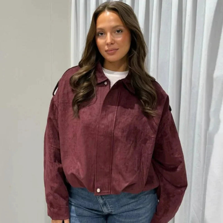 Madison | Women's Cropped Zip Up Bomber Jacket