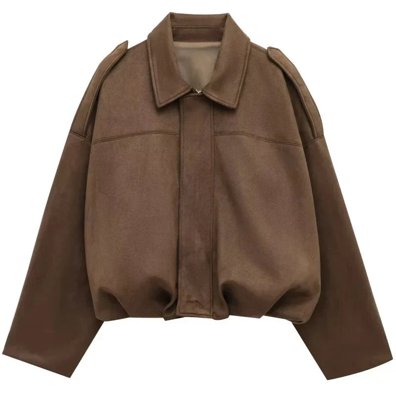 Madison | Women's Cropped Zip Up Bomber Jacket