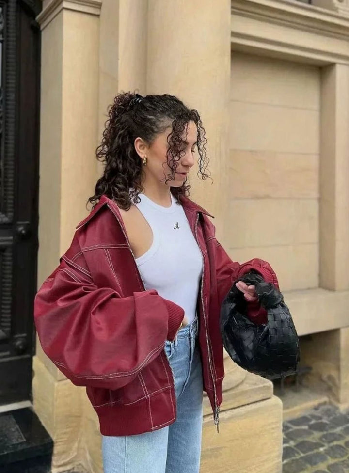 Penelope | Women's Oversized Zip-Up Bomber Jacket Blazer