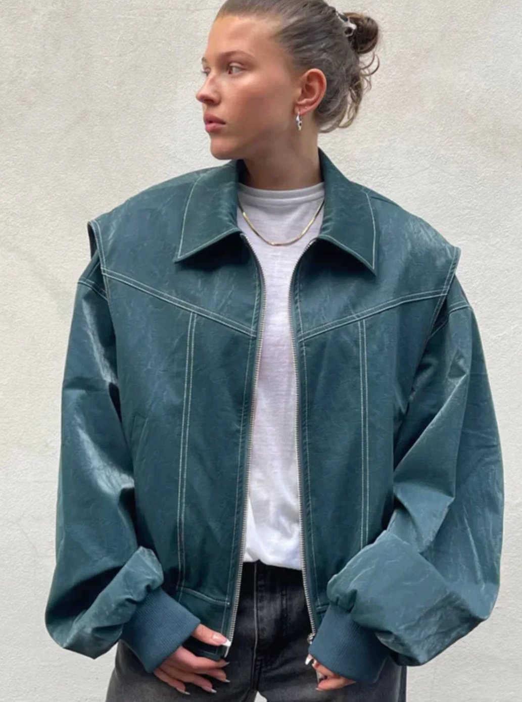 Penelope | Women's Oversized Zip-Up Bomber Jacket Blazer
