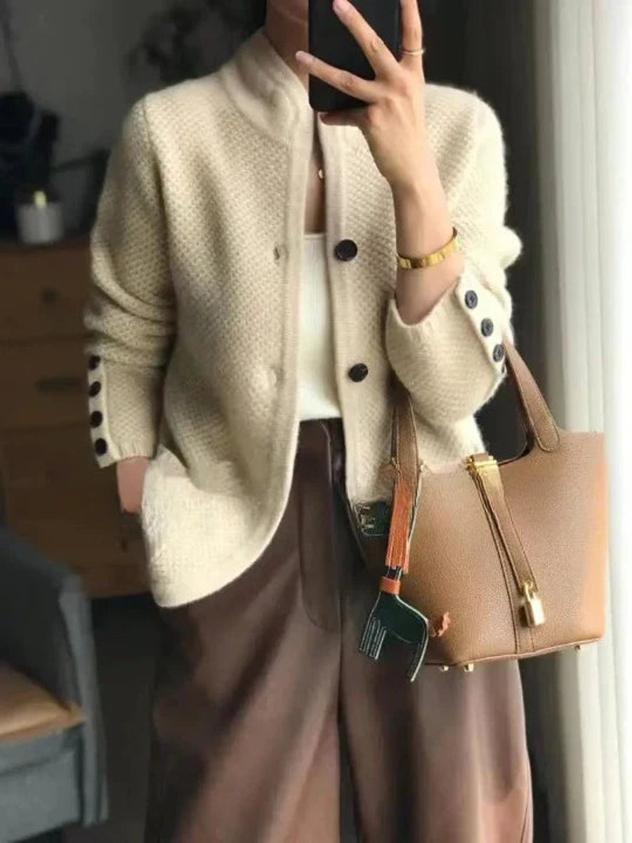 Mia | Women's Pure Button-Up Knit Cardigan
