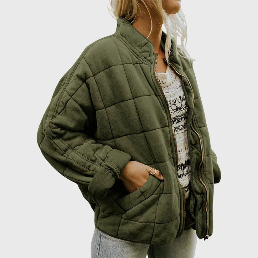 Victoria | Women's Quilted Jacket Zip-Up Stand-Collar Puffer Coat