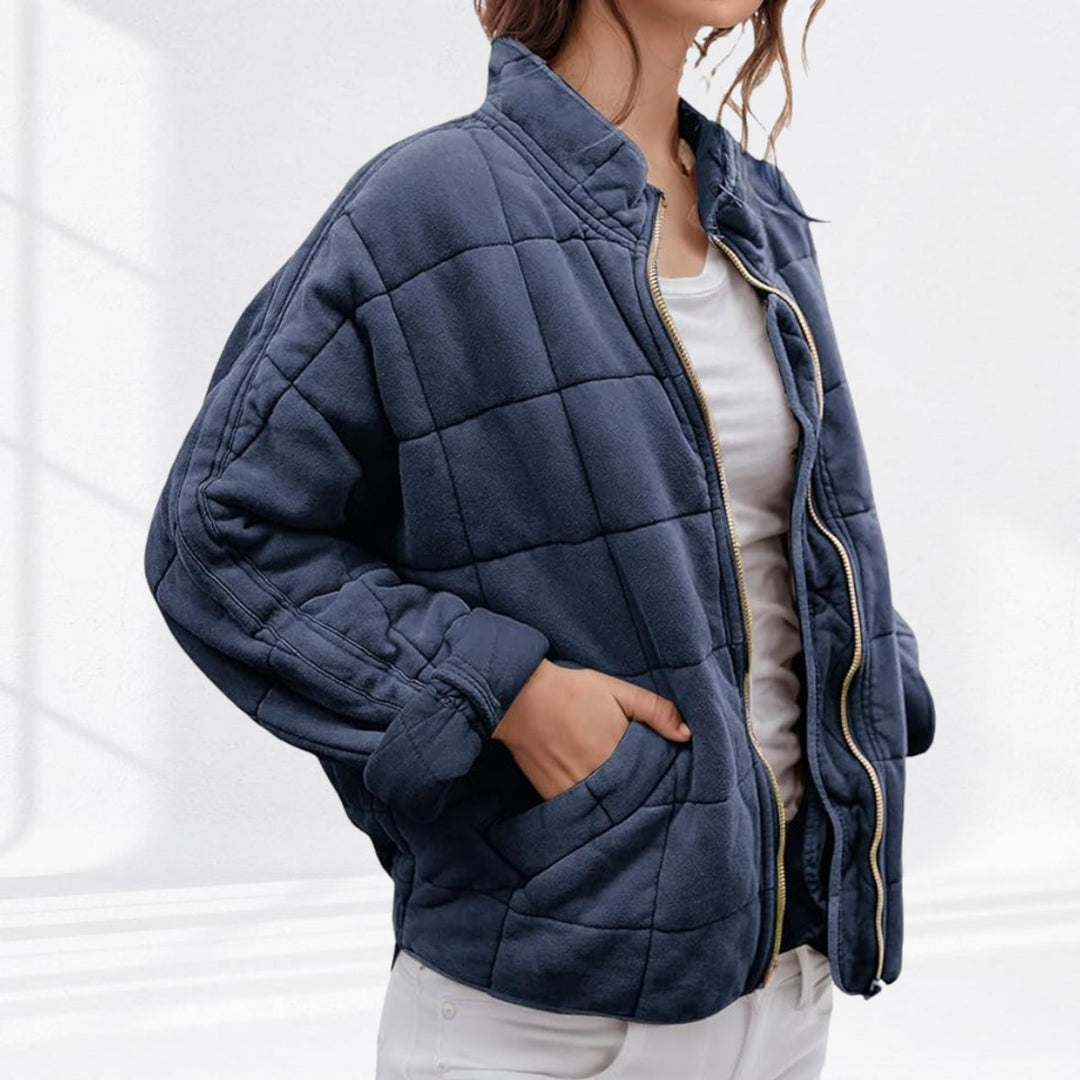 Victoria | Women's Quilted Jacket Zip-Up Stand-Collar Puffer Coat