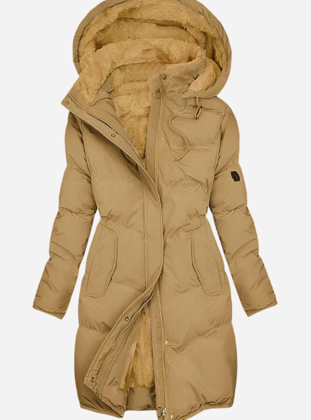 Penelope | Women's Quilted Plush-Lined Long Hooded Coat