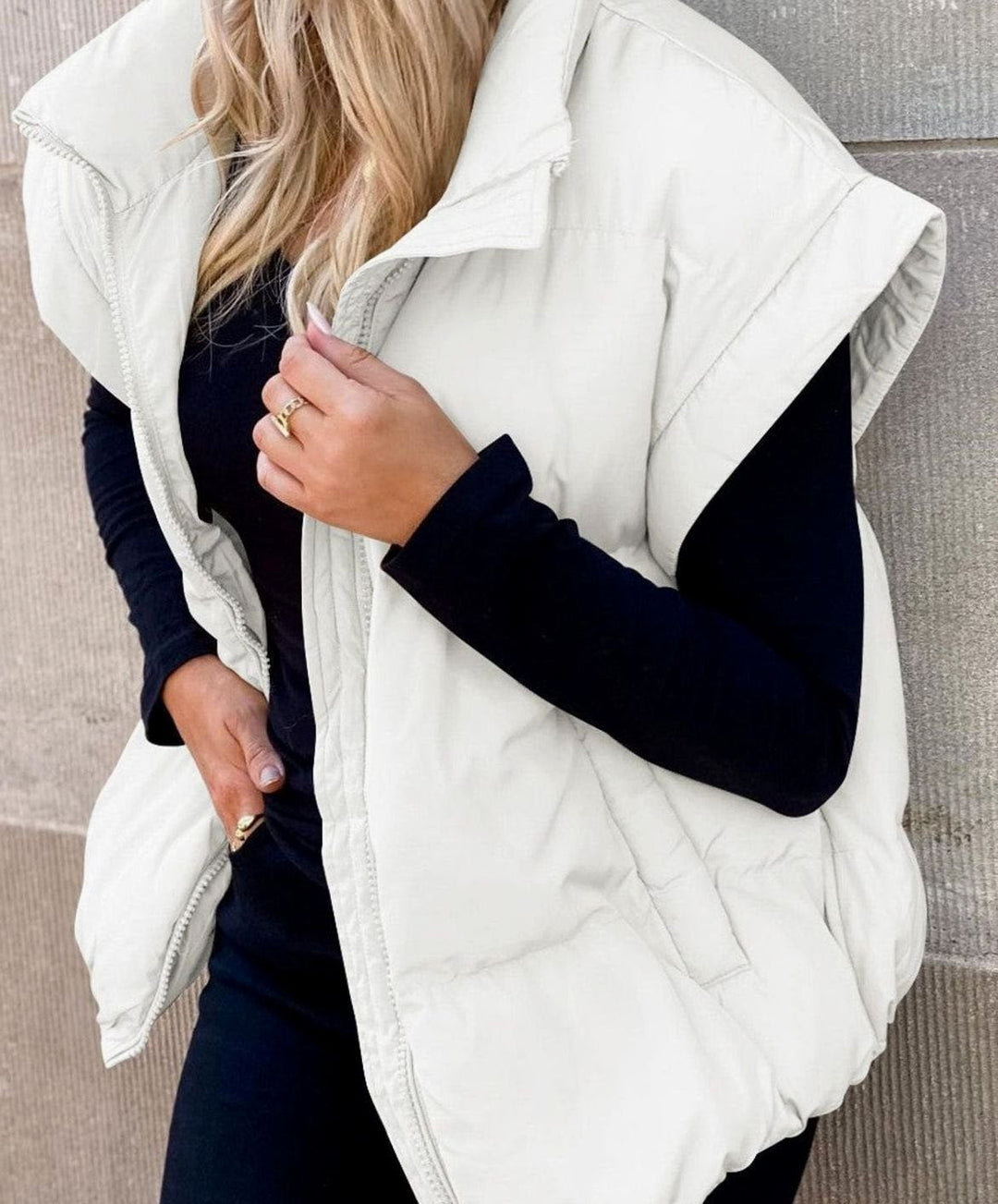 Zoey | Women's Quilted Sleeveless Gilet Stand Collar Relaxed Fit Vest
