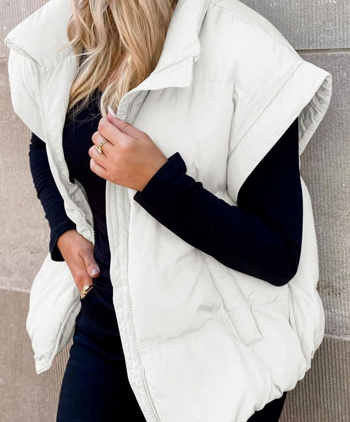 Zoey | Women's Quilted Sleeveless Gilet Stand Collar Relaxed Fit Vest